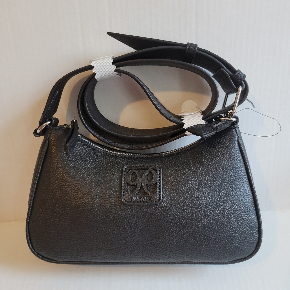 Nine West Black Cindi Top Zip Crossbody Bag